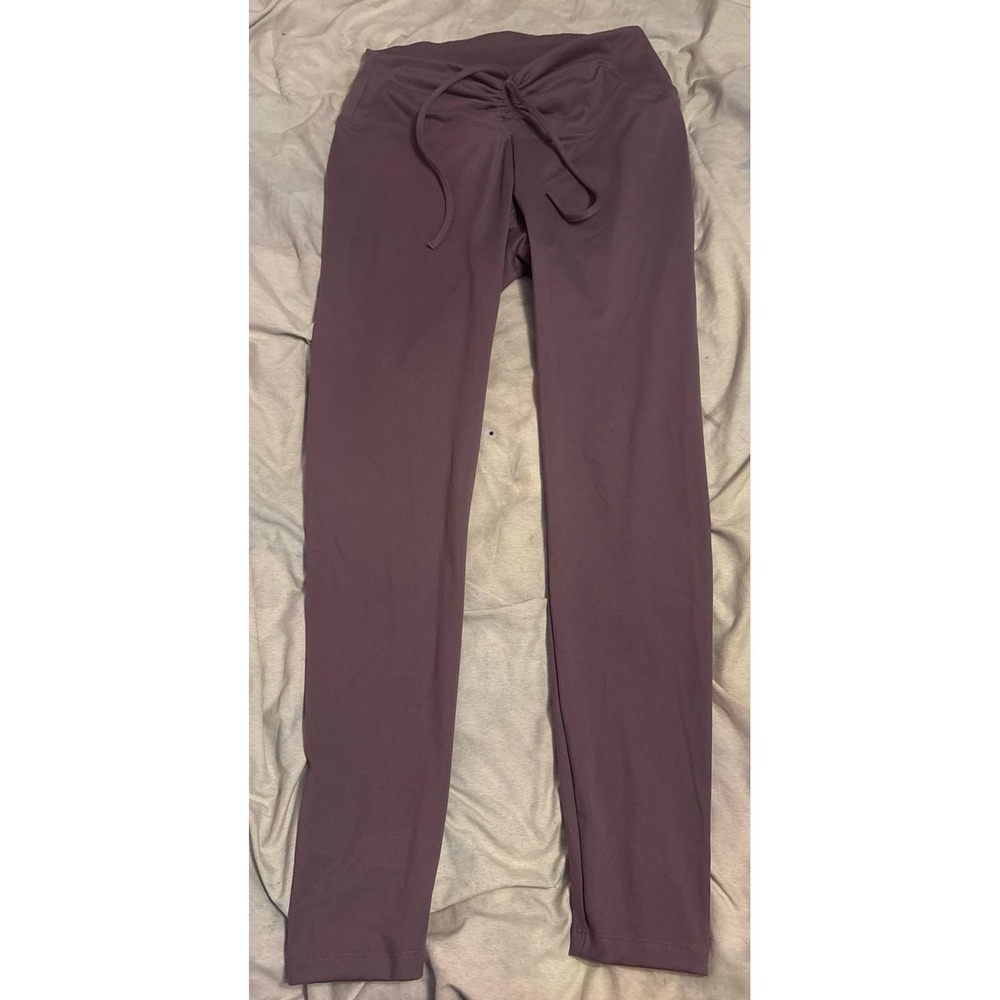 Victoria's Secret PINK Lavender Grey Ruched V‎ Front Full Length Leggings, L